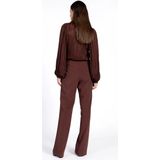 Rose - Blouse - Spicy Chocolate - Transparant Ontwerp - Pofmouwen