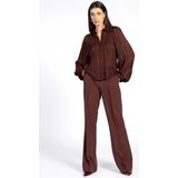 Rose - Blouse - Spicy Chocolate - Transparant Ontwerp - Pofmouwen