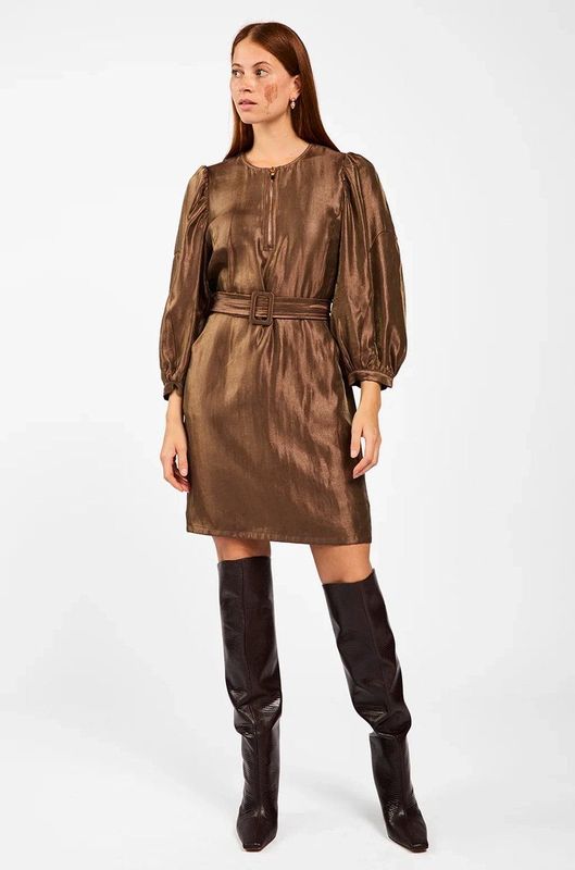 Aaiko Jurk SEMIRA SHINE VIS Donker grijs