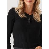 Flores - Antra Grey - Sweater - Aansluitend - Zachte Geribde Stof