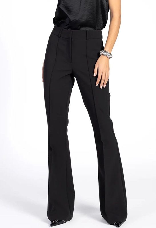 Aaiko - GLENN - Flared Broek - Zwart - Hoge Taille