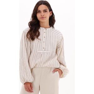 10Days - Oversized Lurex Shirt - Ecru - Dames Blouse