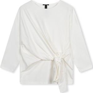 10DAYS Knotted Tee Tops T-shirts Dames - Shirt - Ecru