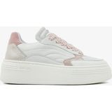 VIA VAI Isa Josie Sneakers - Wit - Leer en Suède - Lichtgewicht Plateauzool