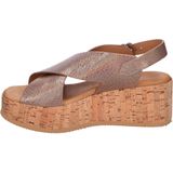 VIA VAI Sissel Raise Sandalen - Metallic - Leren - Gespsluiting