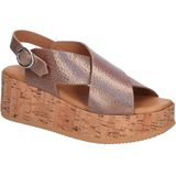 VIA VAI Sissel Raise Sandalen - Metallic - Leren - Gespsluiting