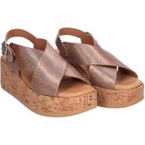 VIA VAI Sissel Raise Sandalen - Metallic - Leren - Gespsluiting