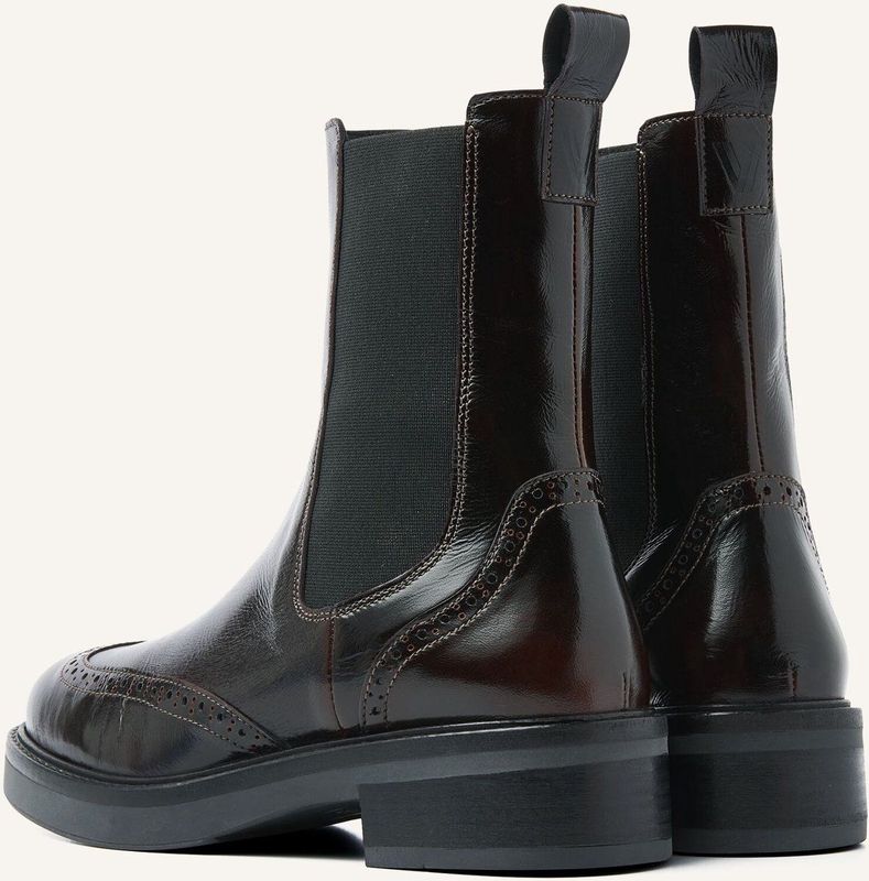 Via Vai - Lucia Gina - Chelsea Boots - Bruin - Leer