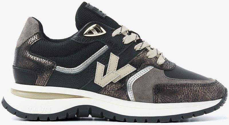 VIA VAI - Usher Davina - Sneakers - Zwart - Sportieve Zool - Handgemaakt in Portugal