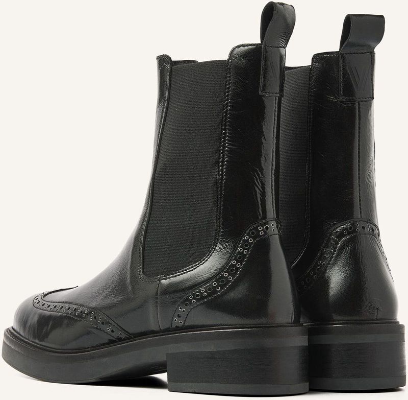 Via Vai - Lucia Gina - Chelsea Boots - Zwart - Leer