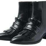 VIA VAI - Rose Hannah - Enkellaarsjes - Lak - Subtiel Blokhakje - Spitse Neus