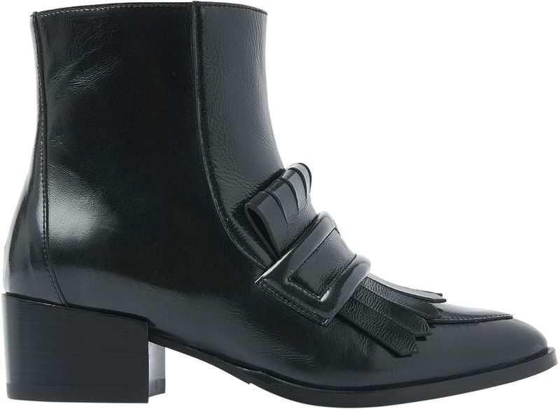 VIA VAI - Rose Hannah - Enkellaarsjes - Lak - Subtiel Blokhakje - Spitse Neus