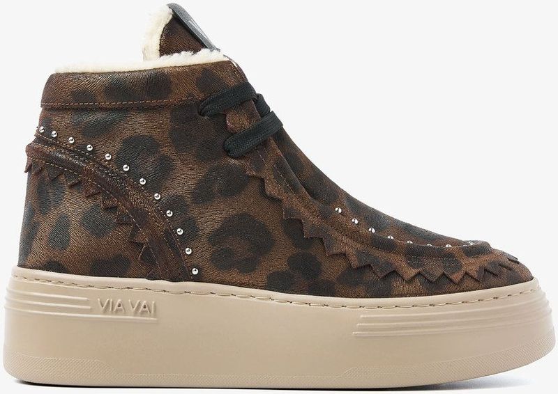 VIA VAI - Isa Callum - Sneakers - Luipaardprint - Lichtgewicht Plateauzool