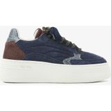 VIA VAI - Isa Josie - Sneakers - Blauw - Lichtgewicht Plateauzool