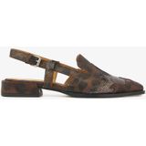 VIA VAI - Jazz Vaienna - Slingbacks - Luipaardprint - Zilverkleurige Gespsluiting