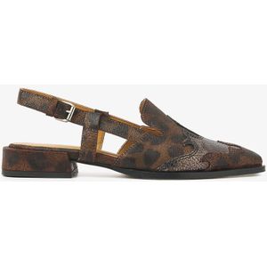 VIA VAI - Jazz Vaienna - Slingbacks - Luipaardprint - Zilverkleurige Gespsluiting