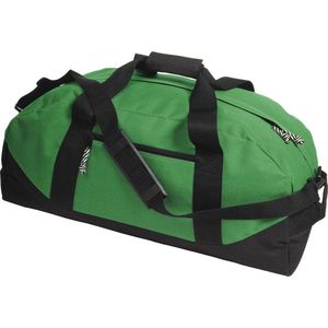 Sporttas/reistas , met 2 ritsvakken en verstelbare draagband in de kleur groen