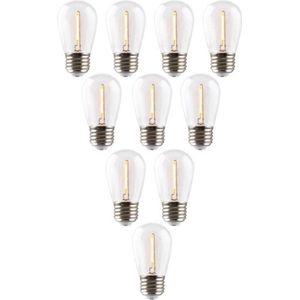 10 Pack - Prikkabel Filament lamp E27 1w Bol Lamp, 35 Lumen, Transparante Kap, 2200K Flame
