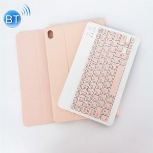 Voor Lenovo Pad Tab P11 11 inch TB-J606F LX110 Solid Color Afneembaar Vierkant KeyCap Bluetooth Toetsenbord Leren Case met Stand (Pink)