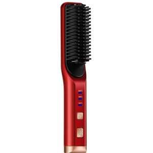 2 In 1 Curling And Straightening Dual-Use Mini Multi-Function Hair Straightener  Colour : Red