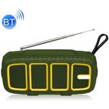 Newrixing NR-5018FM Outdoor Draagbare Bluetooth-luidspreker met antenne  ondersteuning Handsfree Call / TF-kaart / FM / U-schijf (groen + geel)