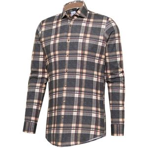 Blue Industry - Casual Overhemd - Bruin Geruit - Katoen