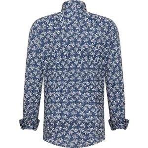 Blue Industry - Casual Overhemd - Donkerblauw - Katoen - Bloemenprint