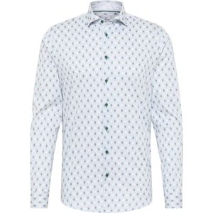 Blue Industry - Casual Overhemd - Lichtblauw - Slim Fit - Geprint
