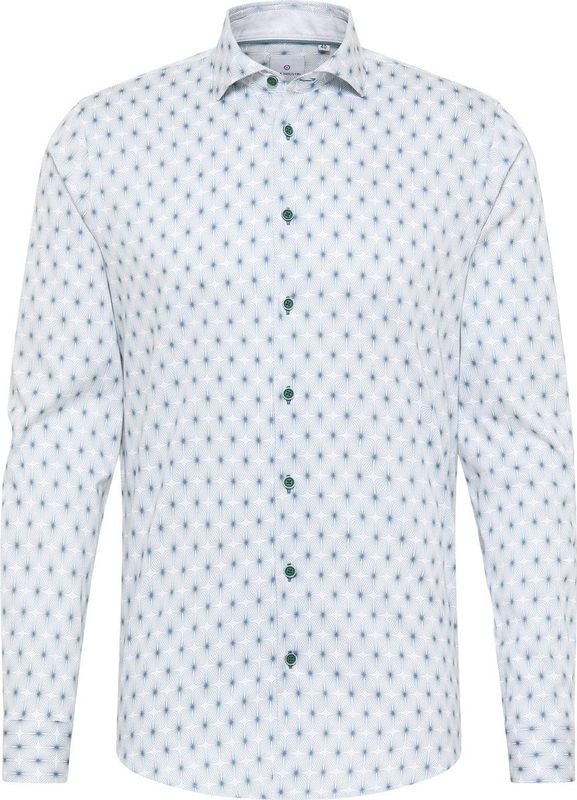 Blue Industry - Casual Overhemd - Lichtblauw - Slim Fit - Geprint