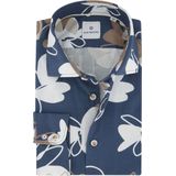 Blue Industry - Overhemd - Donkerblauw - Bloemprint - Katoen - Slim Fit