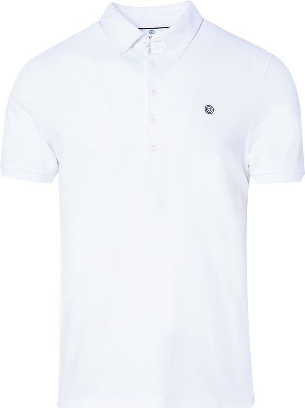 Blue Industry polo 5 knoops effen wit katoen slim fit