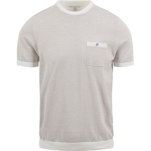 Blue Industry T-Shirt Streep Ecru - Heren