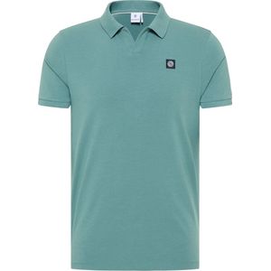 Blue Industry - Fijn Gebreide Poloshirt - Korte Mouwen - Katoen - Blauw