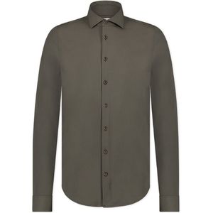 Blue Industry - Overhemd - Bruin - Stretch - Slim Fit