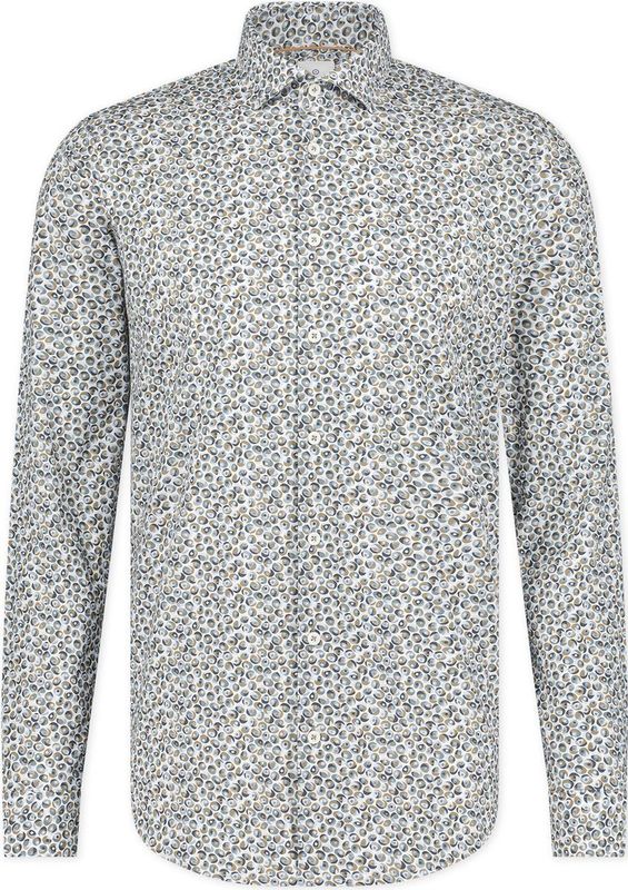 Blue Industry - Overhemd Print - Groen - Slim-fit - Katoen