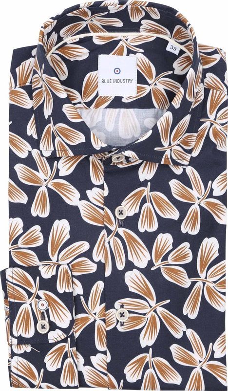 Blue Industry Bloemenprint stretch shirt