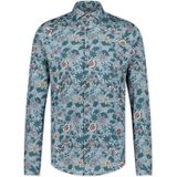 Blue Industry - Casual Overhemd - Groen - Katoen - Bloemenprint