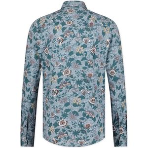 Blue Industry - Casual Overhemd - Groen - Katoen - Bloemenprint