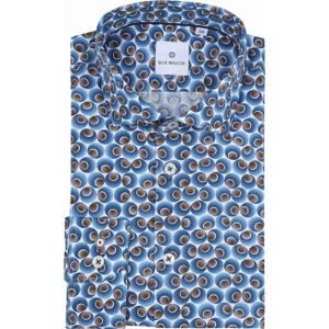 Blue Industry Overhemd Print Kobaltblauw - Maat 38 - Heren - Overhemden Casual