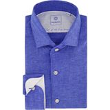 Blue Industry - Overhemd - Blauw Gemêleerd - Linnen - Slim Fit
