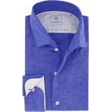 Blue Industry - Overhemd - Blauw Gemêleerd - Linnen - Slim Fit