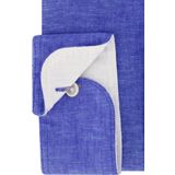 Blue Industry - Overhemd - Blauw Gemêleerd - Linnen - Slim Fit