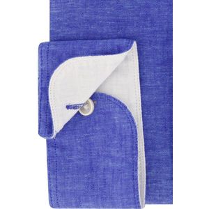 Blue Industry - Overhemd - Blauw Gemêleerd - Linnen - Slim Fit