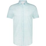 Blue Industry - Button-down Overhemd - Korte Mouw - Blauw - Katoen