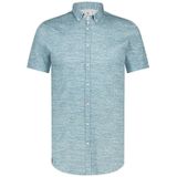 Blue Industry - Button-down Overhemd - Korte Mouw - Blauw - Katoen