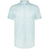 Blue Industry - Button-down Overhemd - Korte Mouw - Blauw - Katoen