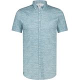 Blue Industry - Button-down Overhemd - Korte Mouw - Blauw - Katoen