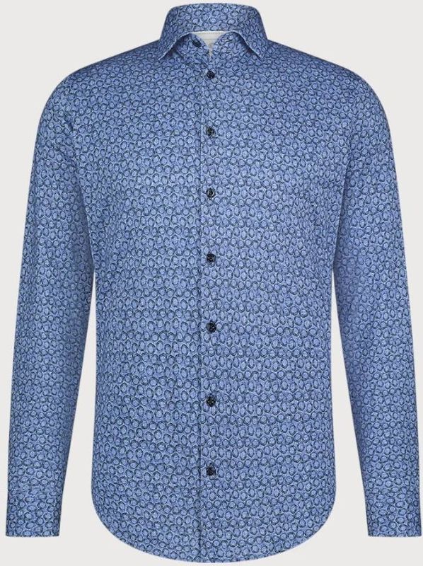 Blue Industry - All-over Print Shirt - Katoen - Blauw