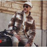 Blue Industry - Ruitmotief Overshirt - Blauw - Wol Menging