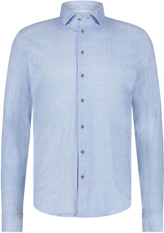 Blue Industry - Gemêleerd Overhemd - Blauw - Ademend - Katoen